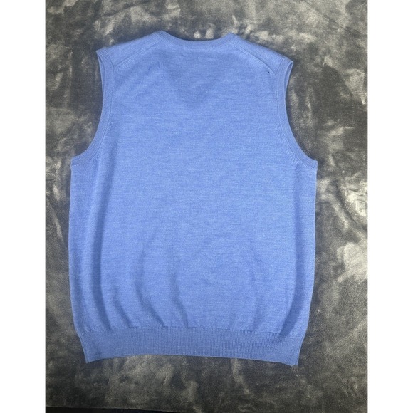 Brooks Brothers Sweater Vest Mens MEDIUM Merino Wool  346 V Neck Pullover FLAW - Picture 3 of 8